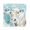 Palacedesigns 20 x 20 in. Watercolor Soft Pastel Cow Blue Canvas Wall Art PA3097196